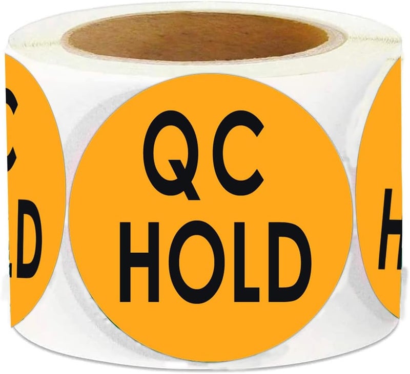 Top label QC Hold Stickers,2 Inch Warehouse Inventory Management Inspection Sticker Quality Hold Sticker Inventory Quality Control Stickers QC Inspection Labels,500 Pcs - Image 1